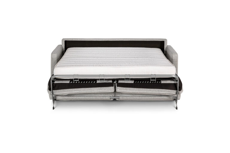 In picture: Lumo 2 opened into bed position. Fabric: Linea16.