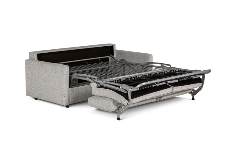 In picture: Lumo 2 opened into bed position, no top mattress. Fabric: Linea16.