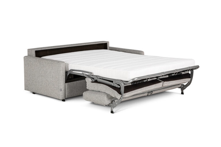 In picture: Lumo 2 opened into bed position. Fabric: Linea16.