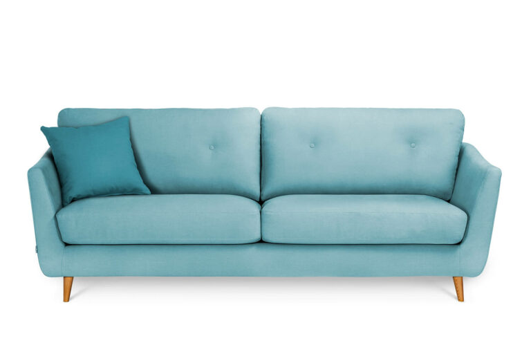 In picture: Blaze 3 LC with buttoned back cushions (optional). Fabric: Delta 5142. Leg: 50, oak.
