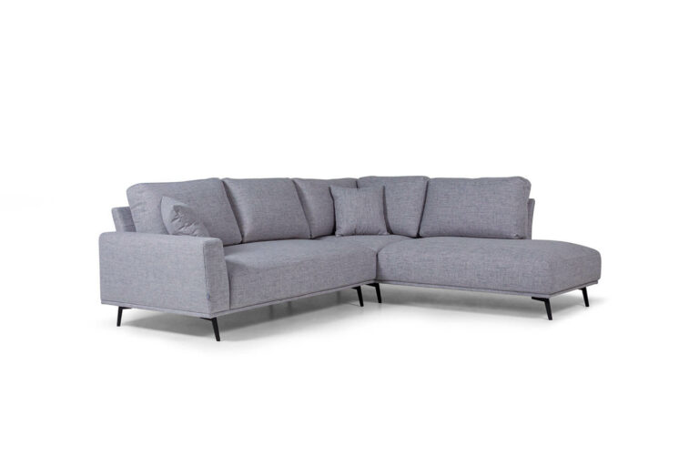 In picture: Brooklyn Open End. Fabric: Eleni 610. Leg: 122, matteblack.