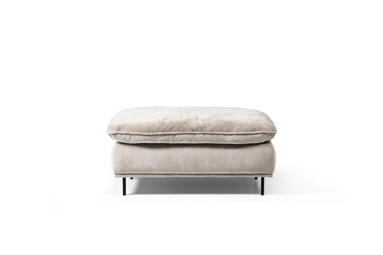 In picture: Allegro footstool. Fabric: Diego 6002. Leg: 127, matteblack.
