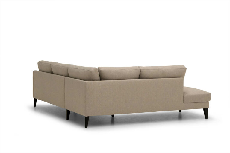 In picture: Jonna Open End Left. Fabric: Riviera 710. Leg: 85, black.