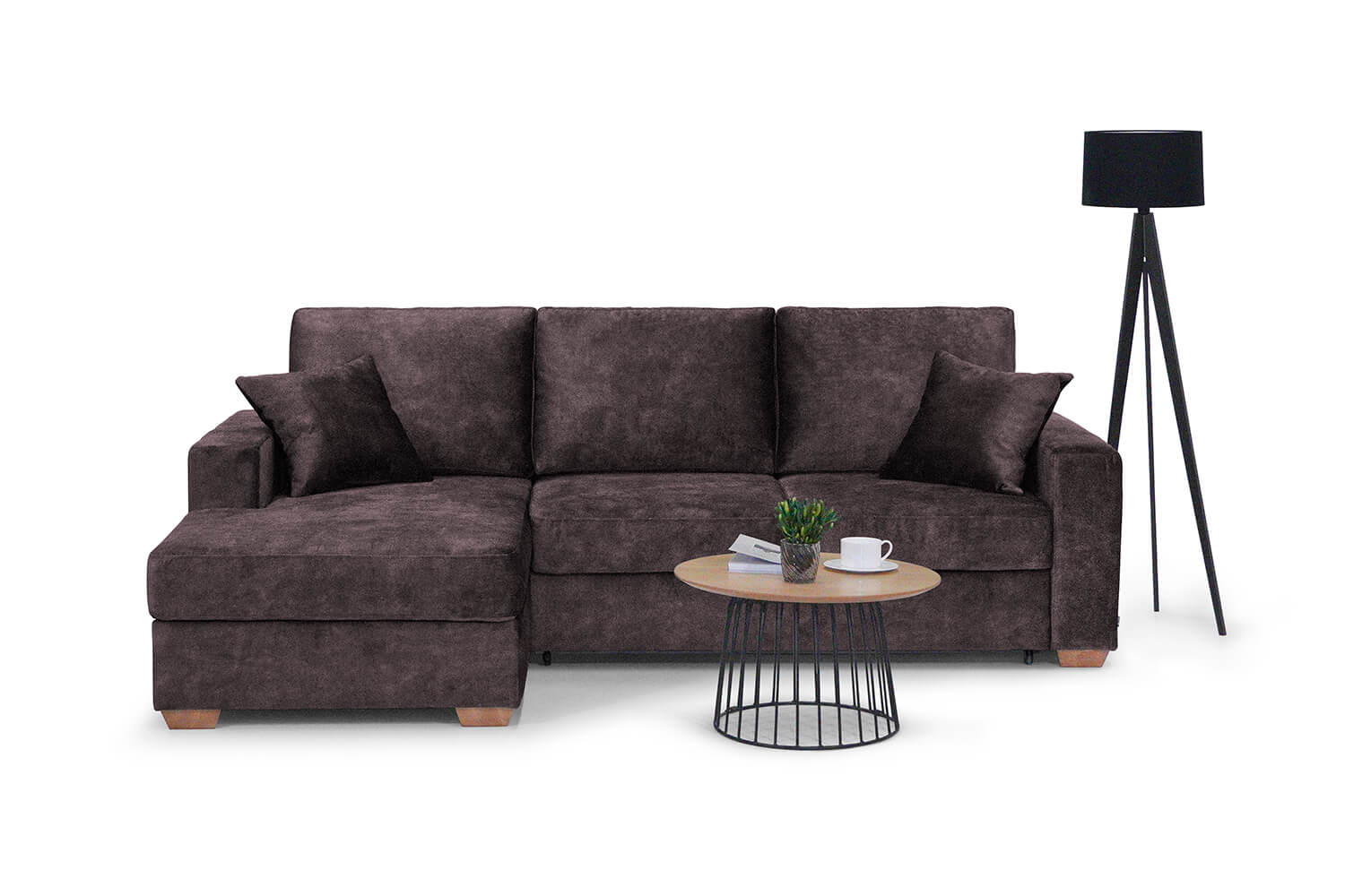 In picture: Texas. 3 DIV Left. Fabric: Adore 68. Leg: 36, oak.