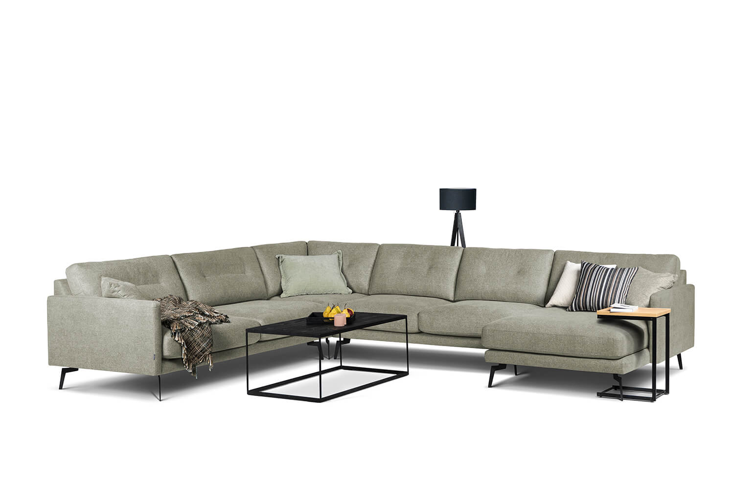 In picture: Showtime A3E2UA. Fabric: Ness 1206. Leg 122 matteblack.