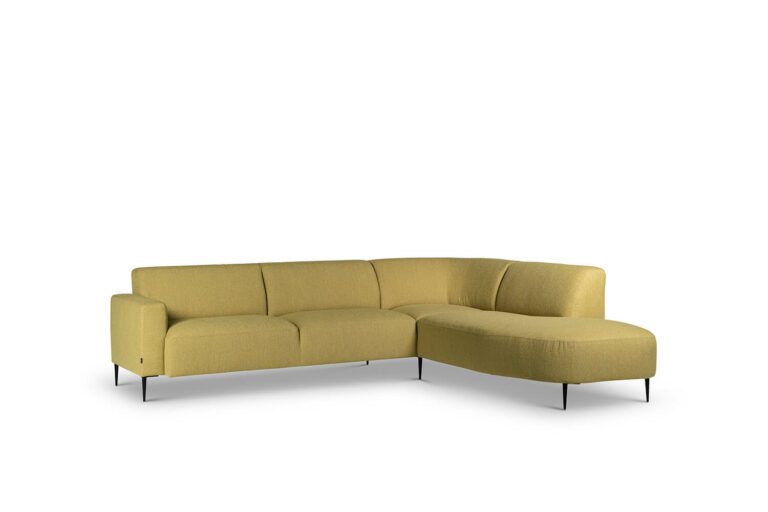 In picture: Perry Open End Right. Fabric: Chrush 2170. Leg: 15, matte black.