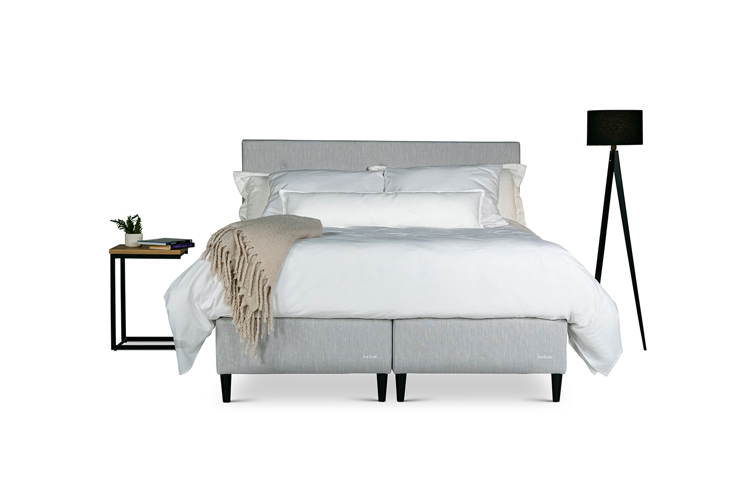 In picture: Continental Airisto 160x200cm. Headboard: Nova. Leg: 121, black.