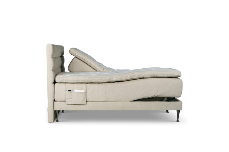 In picture: Adjustable A20 bed 2x90x200cm. Top Mattress: Heaven. Headboard: Relax. Fabric: Next 105. Leg: 125.
