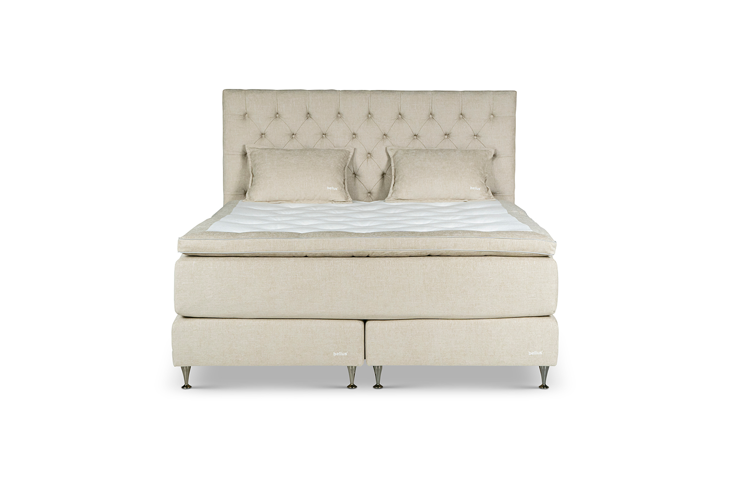In picture: Continental C20 bed180x200cm. Top mattress: Heaven. Headboard: Windsor. Fabric: Next105. Leg:124.